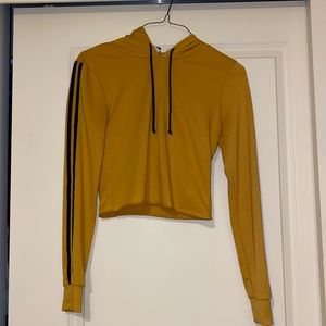 Mustard Crop Top Hoodie